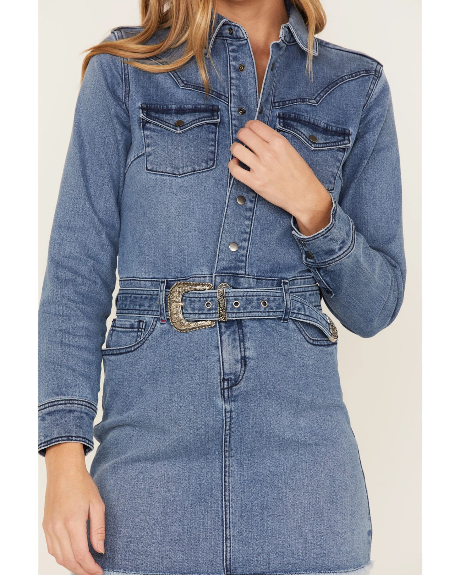 Idyllwind Women's Medium Wash Belted Western Denim Dress 5 Idyllwind Women's Medium Wash Belted Western Denim Dress - Image 3