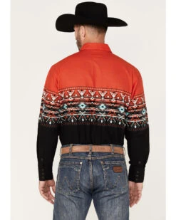 Panhandle Men's Southwestern Boarder Print Long Sleeve Snap Shirt 9 Panhandle Men's Southwestern Boarder Print Long Sleeve Snap Shirt -Wrangle Clothing Shop 2000376177 600 P4