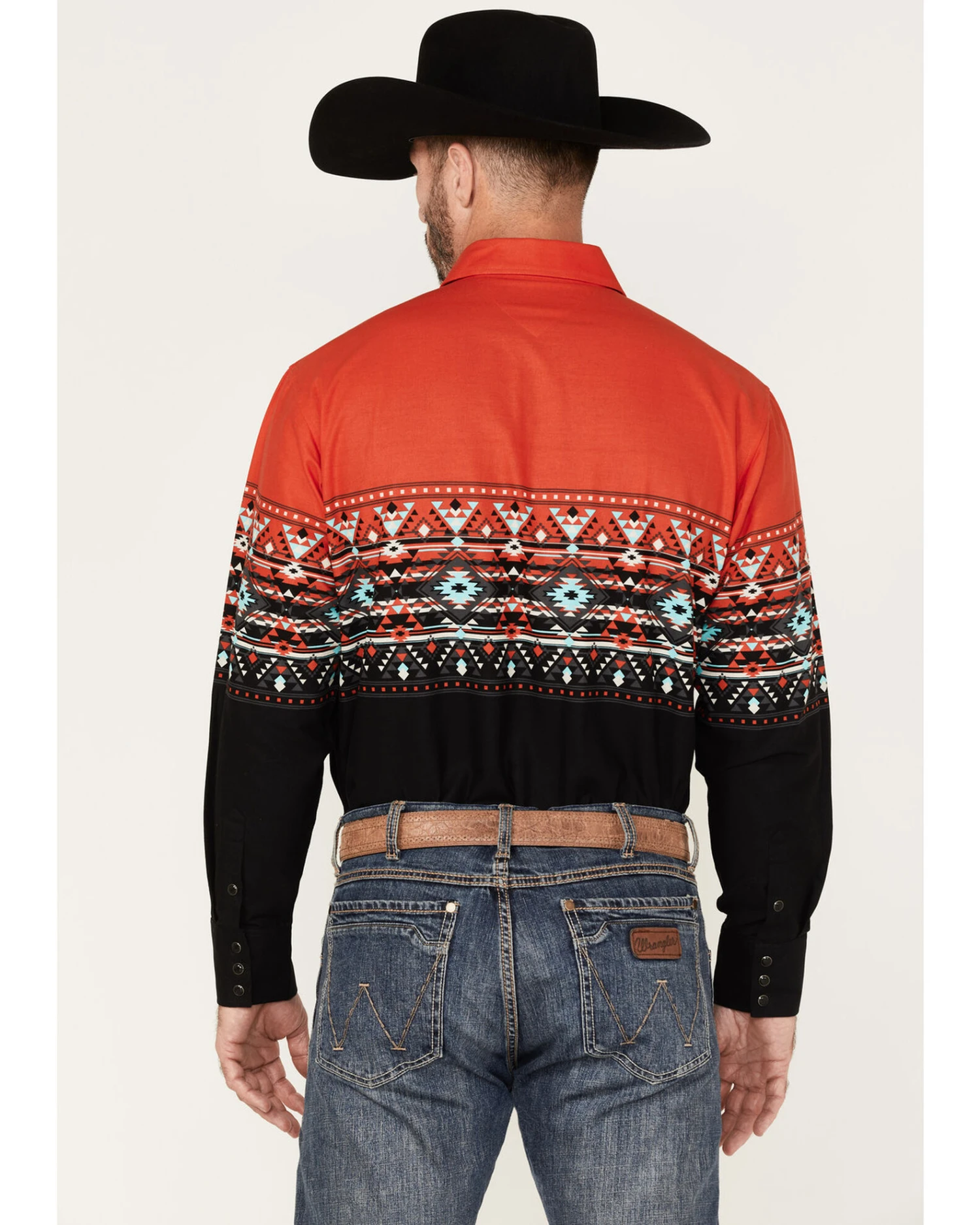 Panhandle Men's Southwestern Boarder Print Long Sleeve Snap Shirt 6 Panhandle Men's Southwestern Boarder Print Long Sleeve Snap Shirt - Image 4