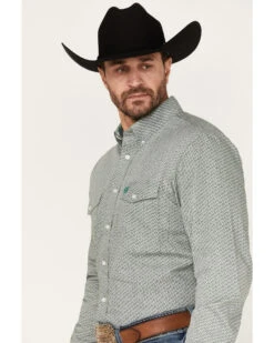 Panhandle Men's Select Geo Print Long Sleeve Button Down Shirt -Wrangle Clothing Shop 2000376181 300 P2
