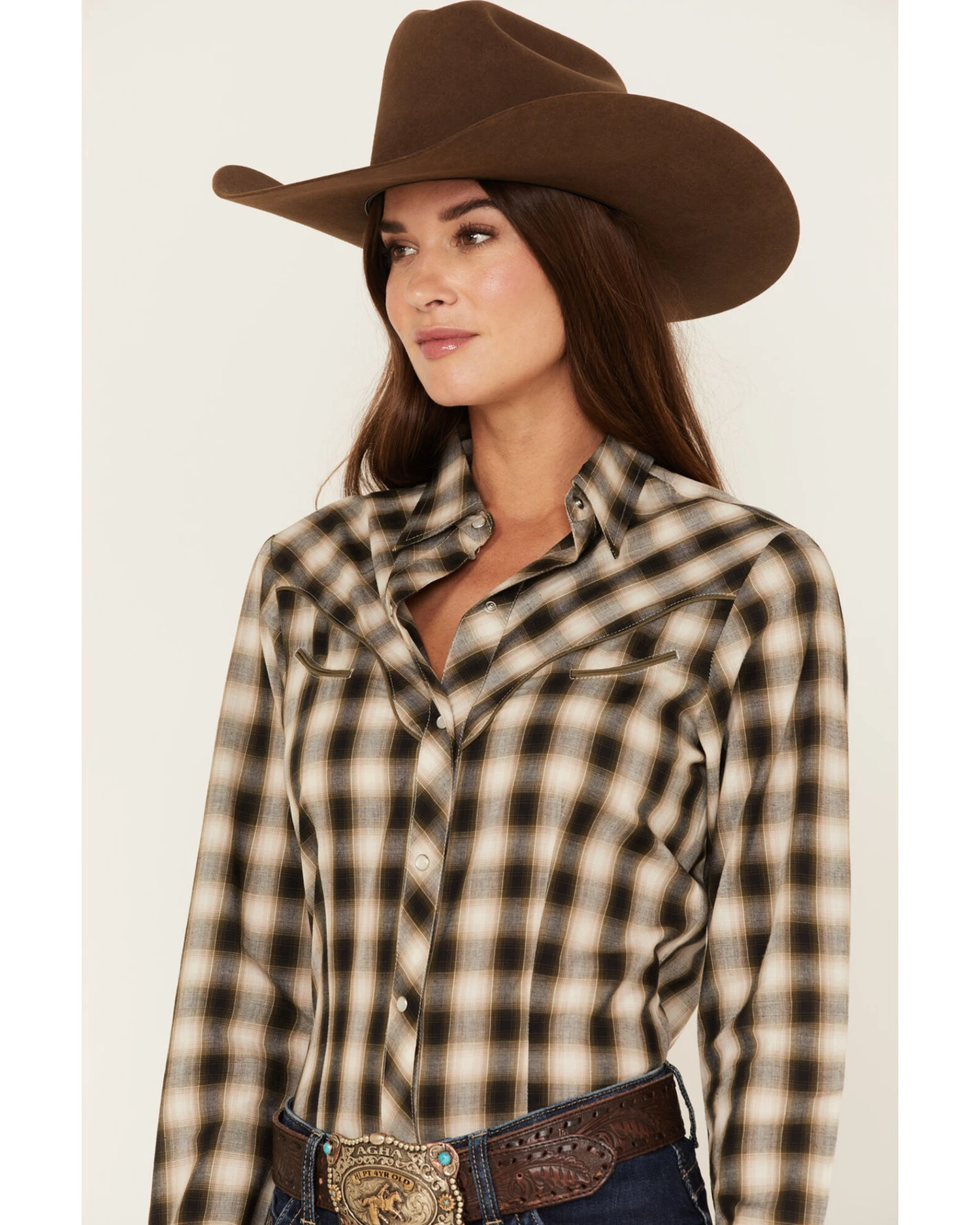 ROPER Stetson Women's Plaid Print Long Sleeve Snap Western Shirt 4 ROPER Stetson Women's Plaid Print Long Sleeve Snap Western Shirt - Image 2