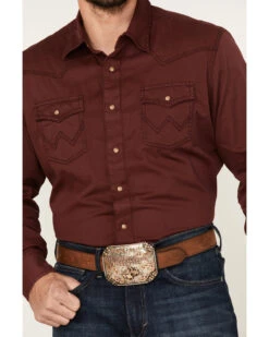 Wrangler Retro Men's Premium Solid Long Sleeve Snap Western Shirt  -Wrangle Clothing Shop 2000378420 646 P3