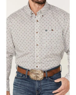 Wrangler Men's Geo Print Long Sleeve Button Down Western Shirt -Wrangle Clothing Shop 2000378459 100 P3