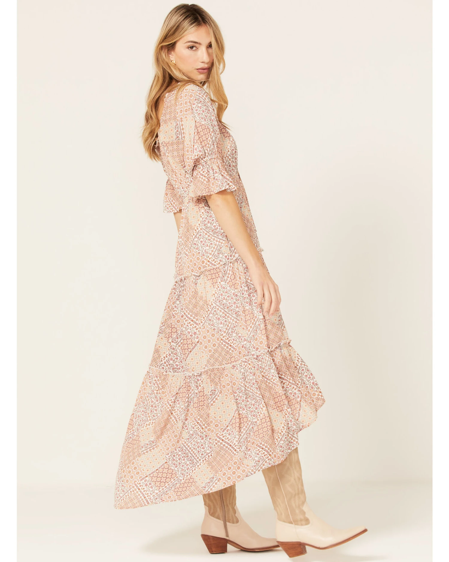 Wild Moss Women's Patchwork Floral Paisley Print Dress 5 Wild Moss Women's Patchwork Floral Paisley Print Dress - Image 3