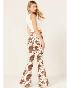 Saints & Hearts Women's High Rise Cow Print Flare Jeans -Wrangle Clothing Shop 2000379203 103 P3