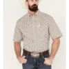 George Strait By Wrangler Men's Checkered Print Short Sleeve Stretch Button Down Shirt -Wrangle Clothing Shop 2000379992 341 P1