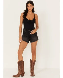 Wrangler Retro Women's Washed High Rise Raw Hem Shorts