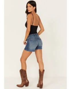Wrangler Retro Women's Medium Wash Mid Fold Shorts -Wrangle Clothing Shop 2000380207 400 P3