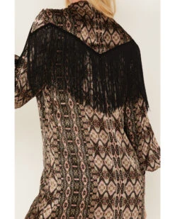 Shyanne Women's Long Sleeve Satin Fringe Mode Dress -Wrangle Clothing Shop 2000380639 001 P4