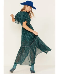 Shyanne Women's Metallic Clip Dot Bohemian Dress -Wrangle Clothing Shop 2000380656 443 P4