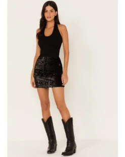 Shyanne Women's Velvet Sequin Skirt