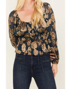 Shyanne Women's Floral Print Burnout Top -Wrangle Clothing Shop 2000380667 401 P3