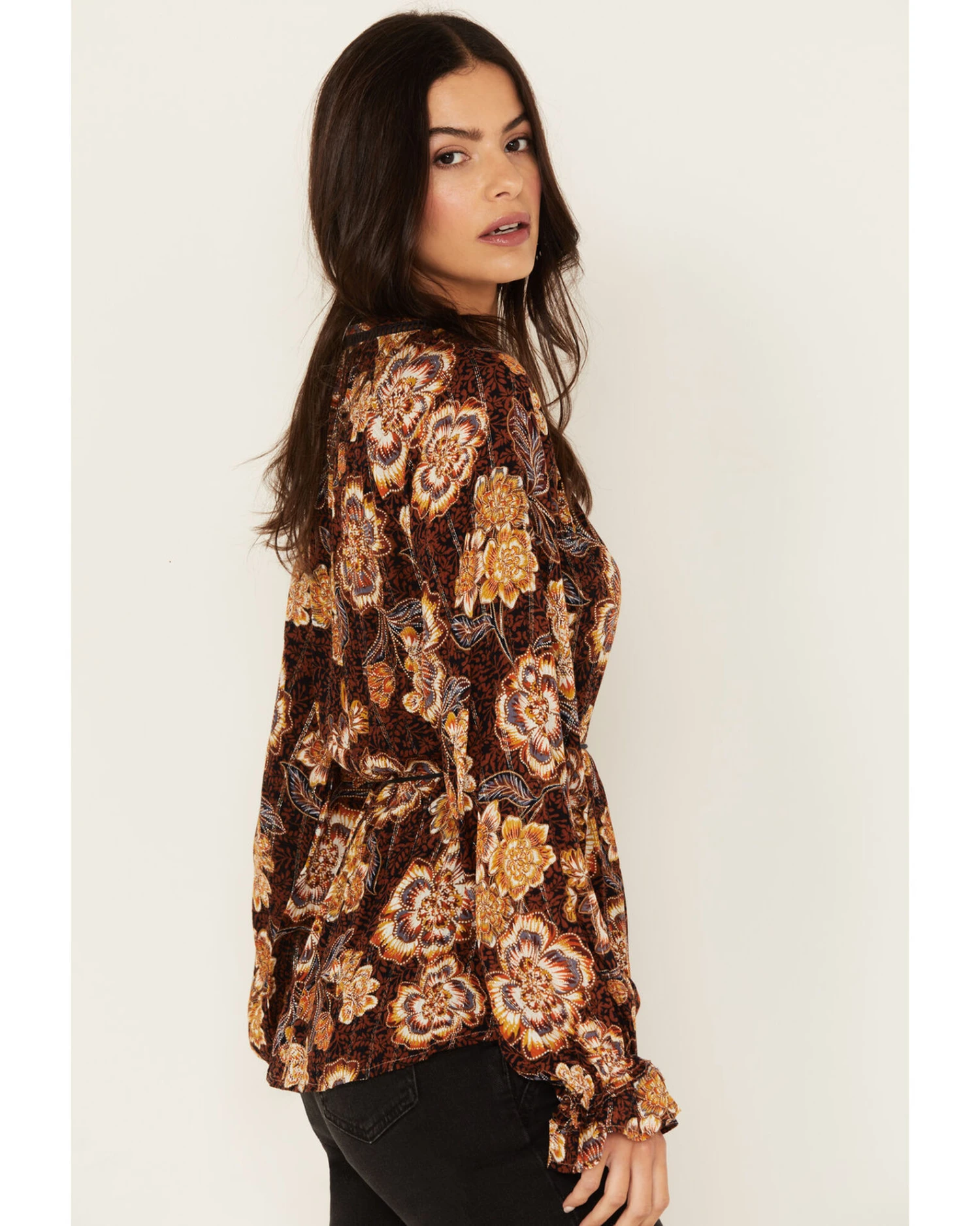 Shyanne Women's Belted Peasant Top 4 Shyanne Women's Belted Peasant Top - Image 2