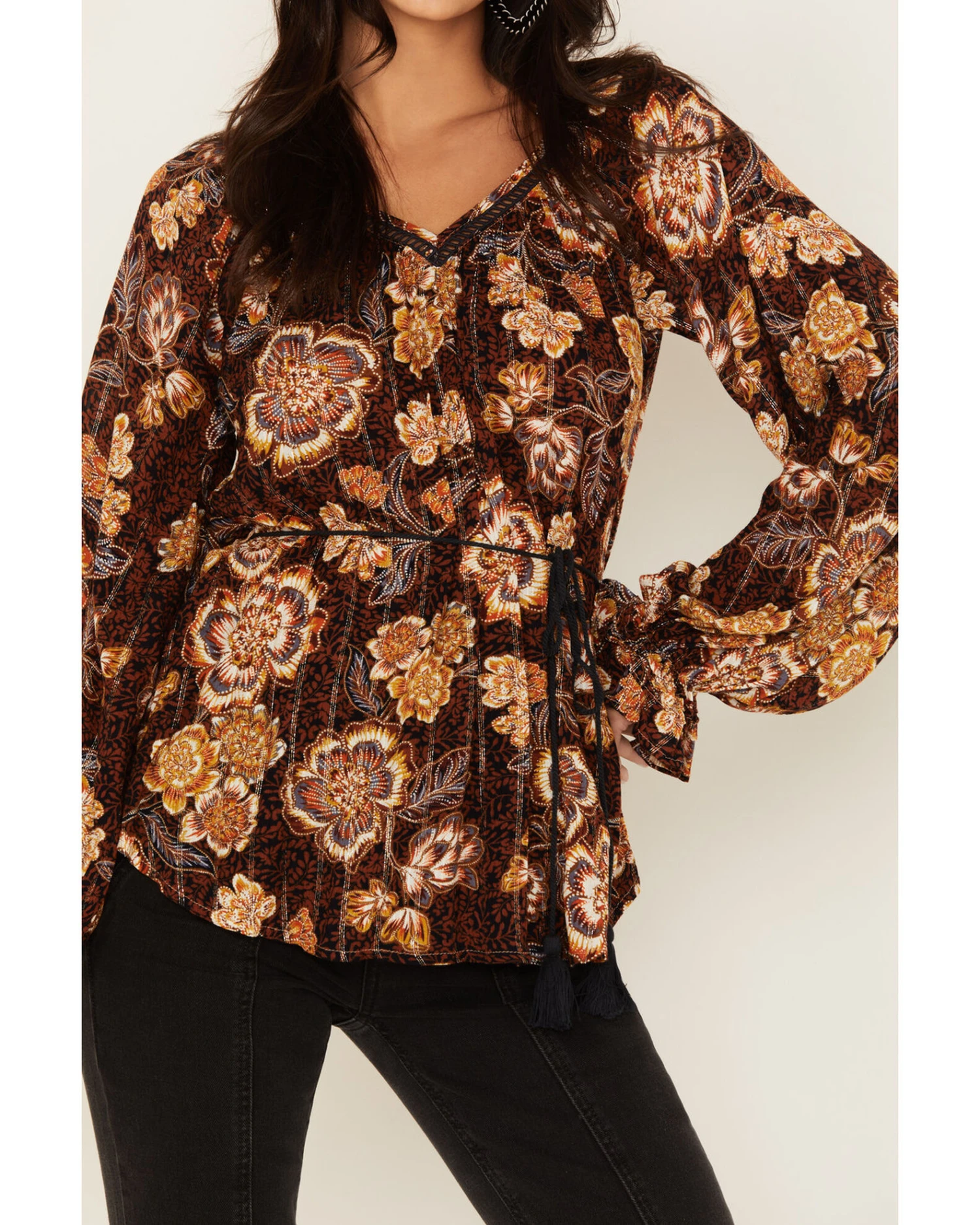 Shyanne Women's Belted Peasant Top 5 Shyanne Women's Belted Peasant Top - Image 3