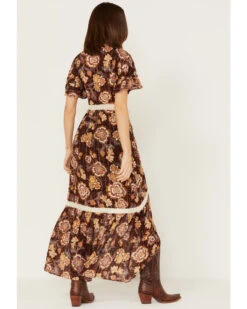 Shyanne Women's Short Sleeve Floral Print High Low Maxi Dress -Wrangle Clothing Shop 2000380672 401 P4