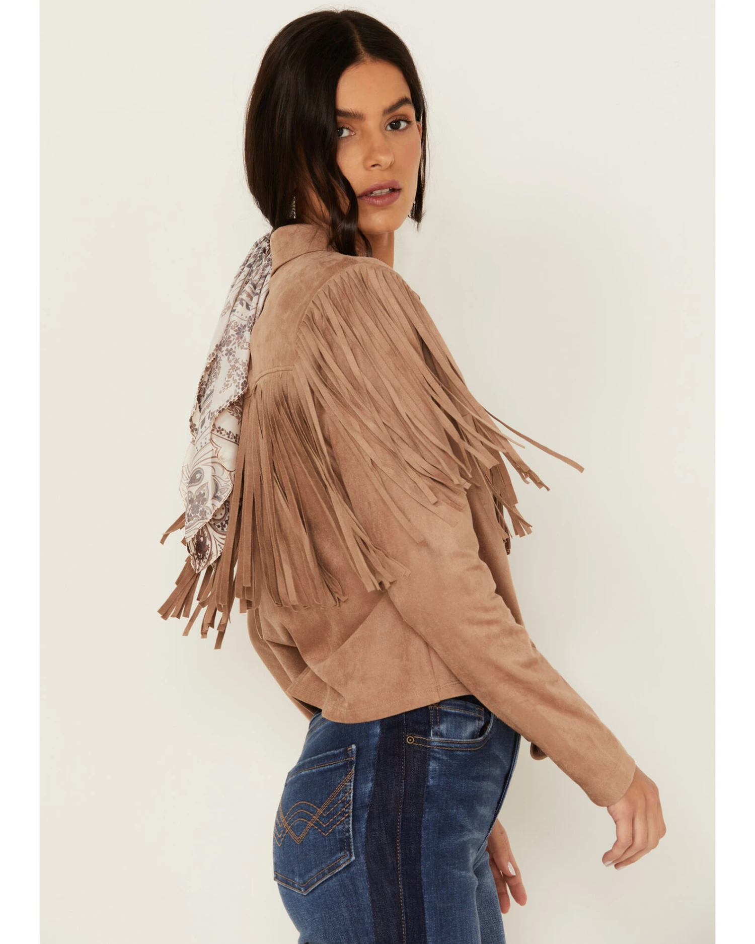 Idyllwind Women's Fate Tie-Front Faux Suede Fringe Shirt 4 Idyllwind Women's Fate Tie-Front Faux Suede Fringe Shirt - Image 2