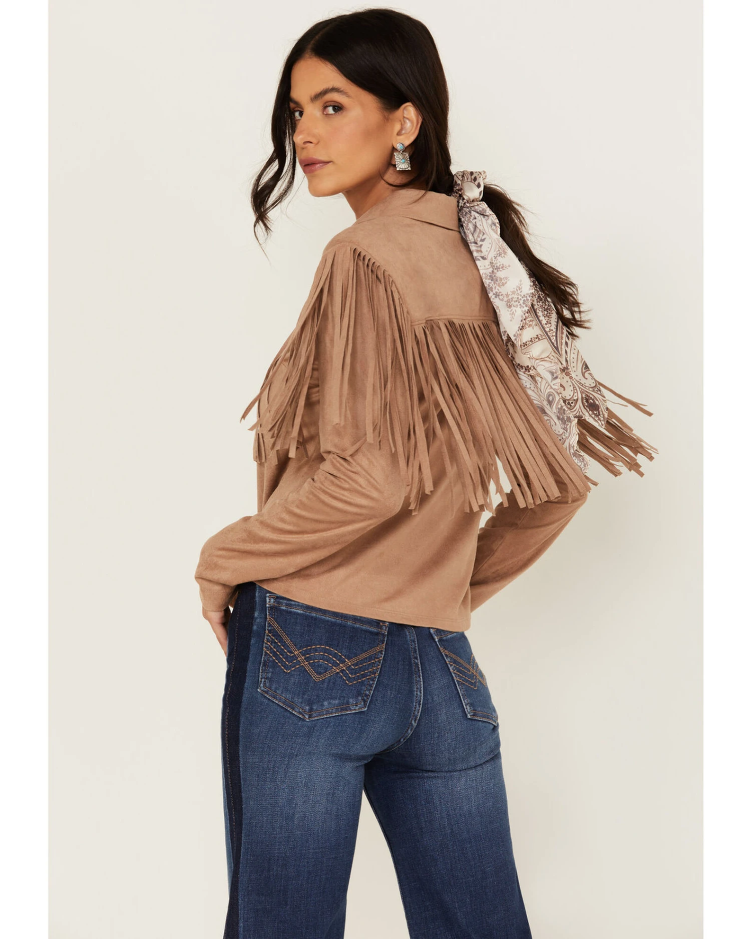 Idyllwind Women's Fate Tie-Front Faux Suede Fringe Shirt 6 Idyllwind Women's Fate Tie-Front Faux Suede Fringe Shirt - Image 4