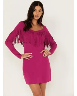 Idyllwind Women's Bryan Long Sleeve Fringe Knit Dress