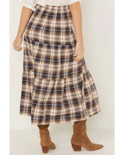Cleo + Wolf Women's Plaid Print Button Front Midi Skirt -Wrangle Clothing Shop 2000380778 681 P4