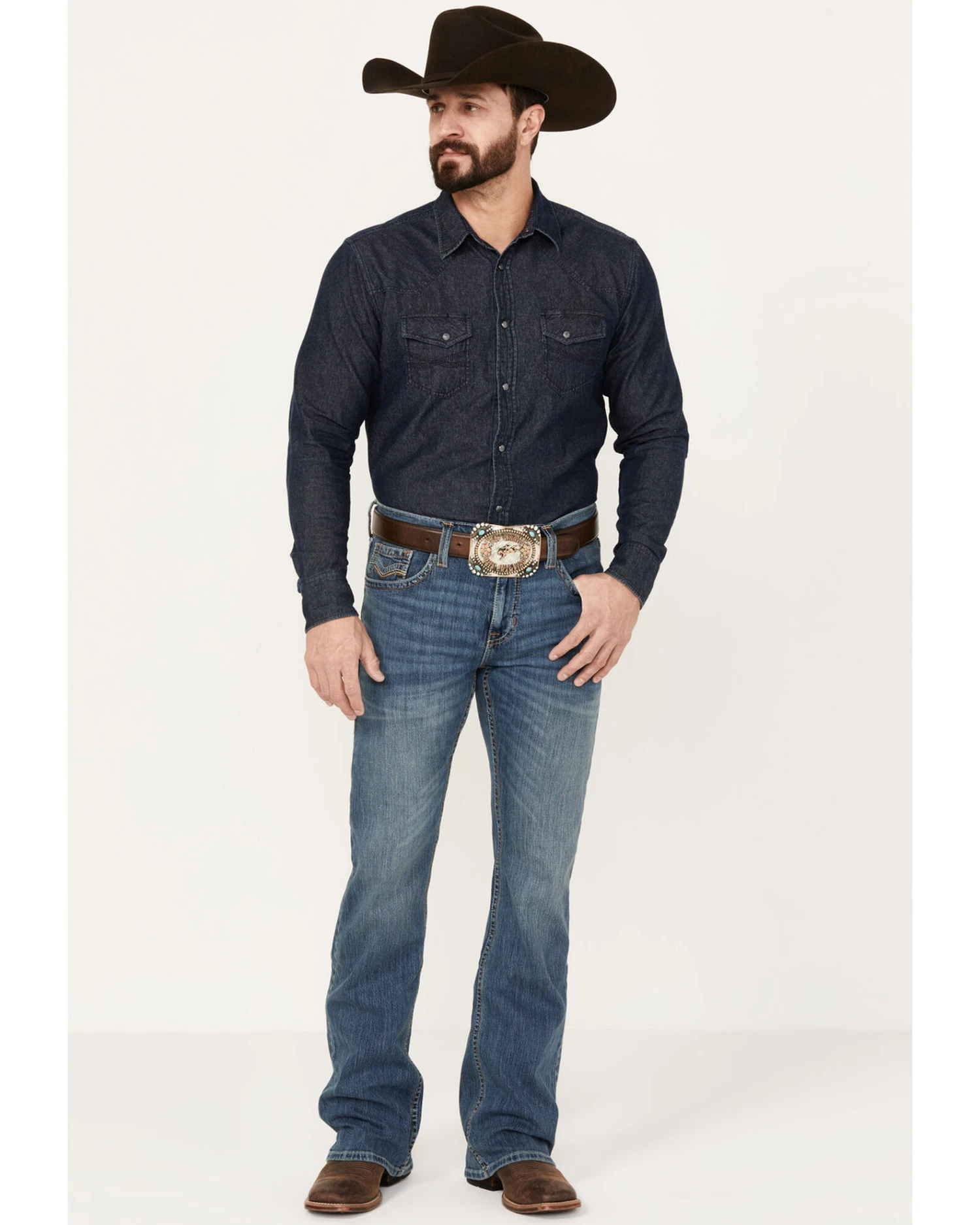 Cody James Men's Light A Shuck Medium Wash Relaxed Bootcut Stretch Denim Jeans 3 Cody James Men's Light A Shuck Medium Wash Relaxed Bootcut Stretch Denim Jeans