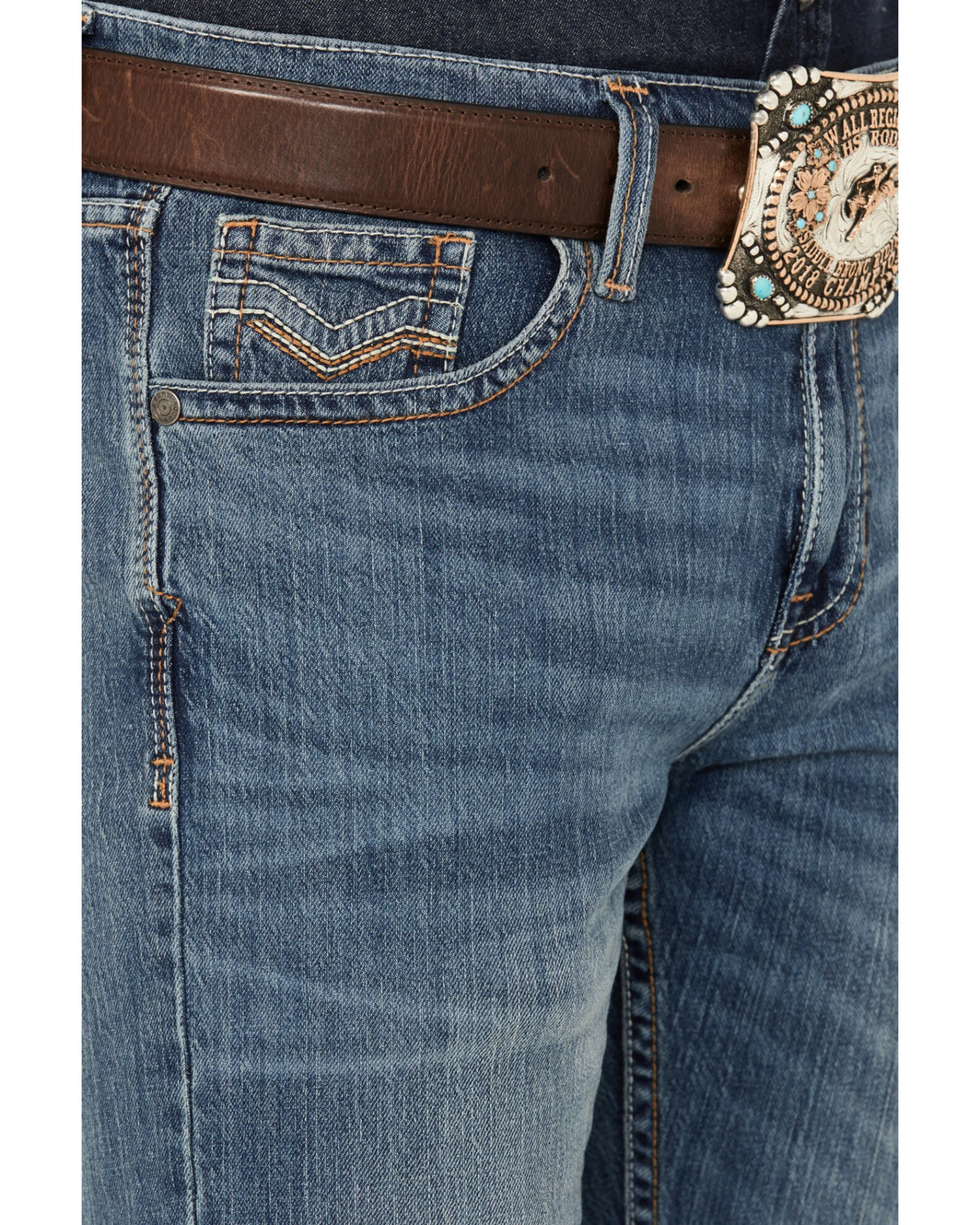 Cody James Men's Light A Shuck Medium Wash Relaxed Bootcut Stretch Denim Jeans 4 Cody James Men's Light A Shuck Medium Wash Relaxed Bootcut Stretch Denim Jeans - Image 2