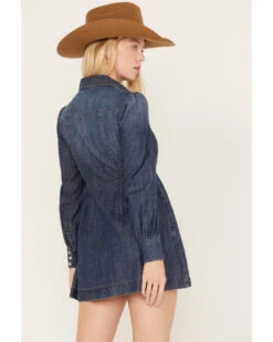 Shyanne Women's Medium Wash Long Sleeve Denim Shirt Dress 9 Shyanne Women's Medium Wash Long Sleeve Denim Shirt Dress -Wrangle Clothing Shop 2000381369 414 P4