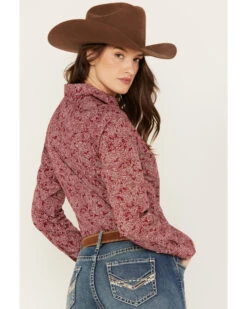 Wrangler Women's Floral Print Long Sleeve Snap Western Shirt -Wrangle Clothing Shop 2000382600 600 P4