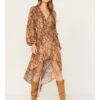 Shyanne Women's Snake Print Ruffle Dress -Wrangle Clothing Shop 2000382853 251 P1