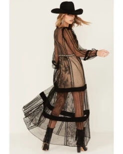 Wonderwest Women's Sheer Lace Long Sleeve Dress -Wrangle Clothing Shop 2000383188 001 P5