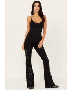 Idyllwind Women's Alameda High Risin Studded Stretch Flare Jeans