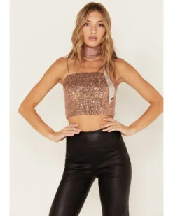 Sadie & Sage Women's Inferno Sequin Cami Crop Top -Wrangle Clothing Shop 2000383472 295 P2