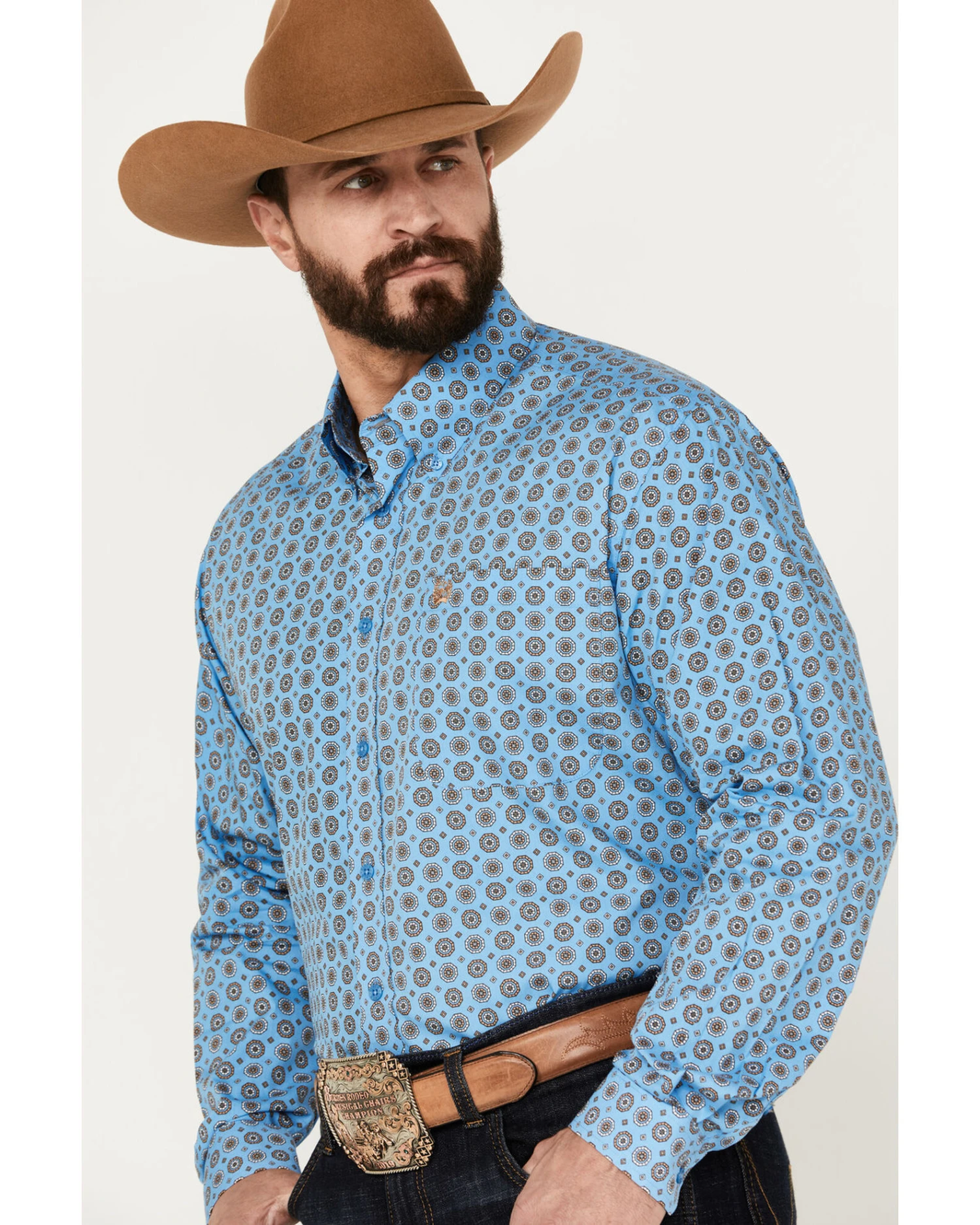 Cinch Men's Medallion Print Long Sleeve Button-Down Western Shirt 3 Cinch Men's Medallion Print Long Sleeve Button-Down Western Shirt - Image 2