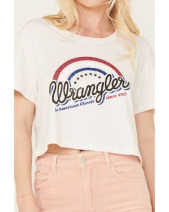 Wrangler Women's Cropped Short Sleeve Logo Graphic Tee -Wrangle Clothing Shop 2000384038 100 P3