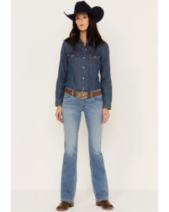 Wrangler Retro Women's Mid Rise Medium Wash Paige Bootcut Jeans -Wrangle Clothing Shop 2000384111 414 P3