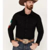 Rock & Roll Denim Men's Mexico Logo Long Sleeve Western Snap Shirt -Wrangle Clothing Shop 2000385154 001 P1