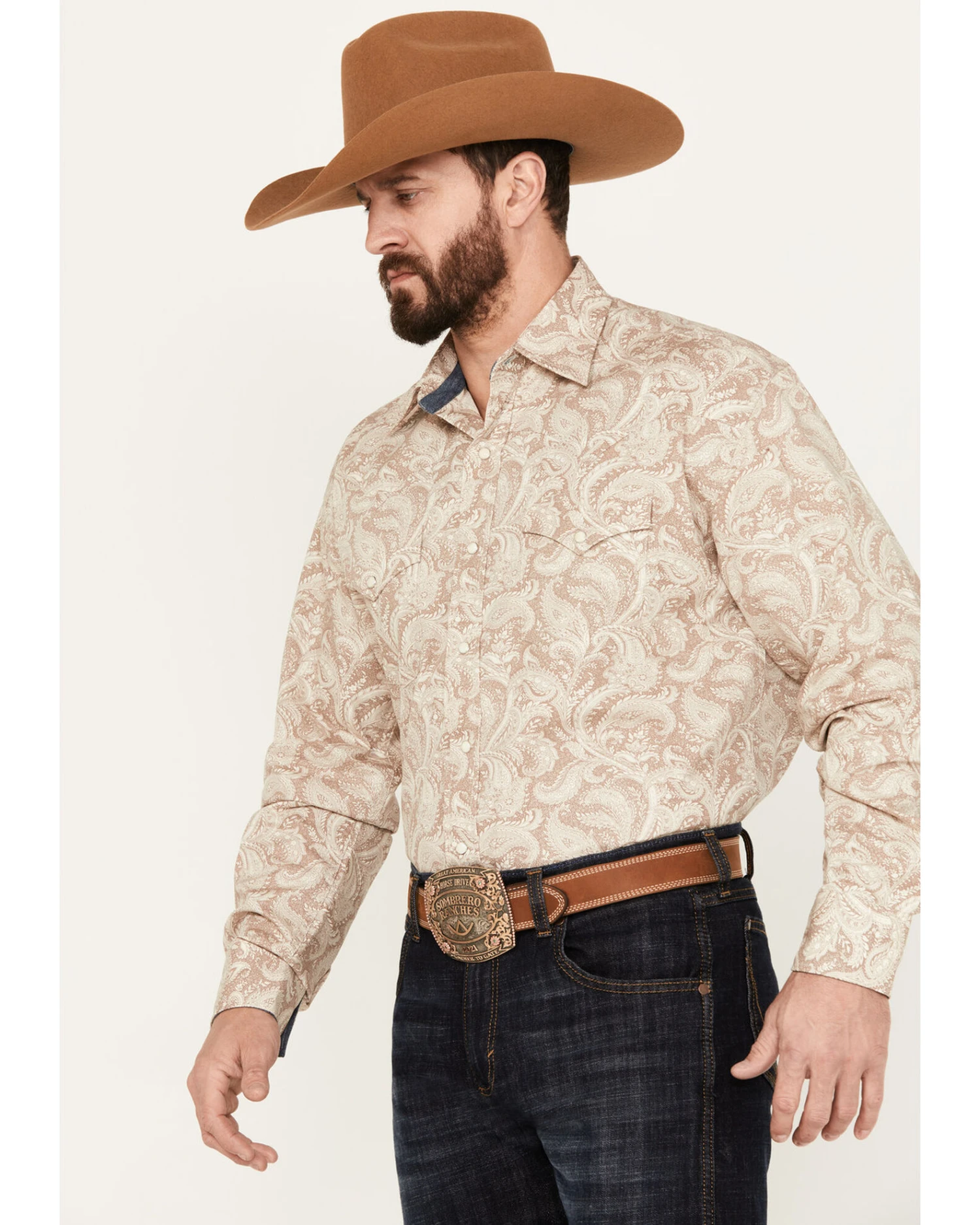 Stetson Men's Paisley Long Sleeve Western Snap Shirt 4 Stetson Men's Paisley Long Sleeve Western Snap Shirt - Image 2