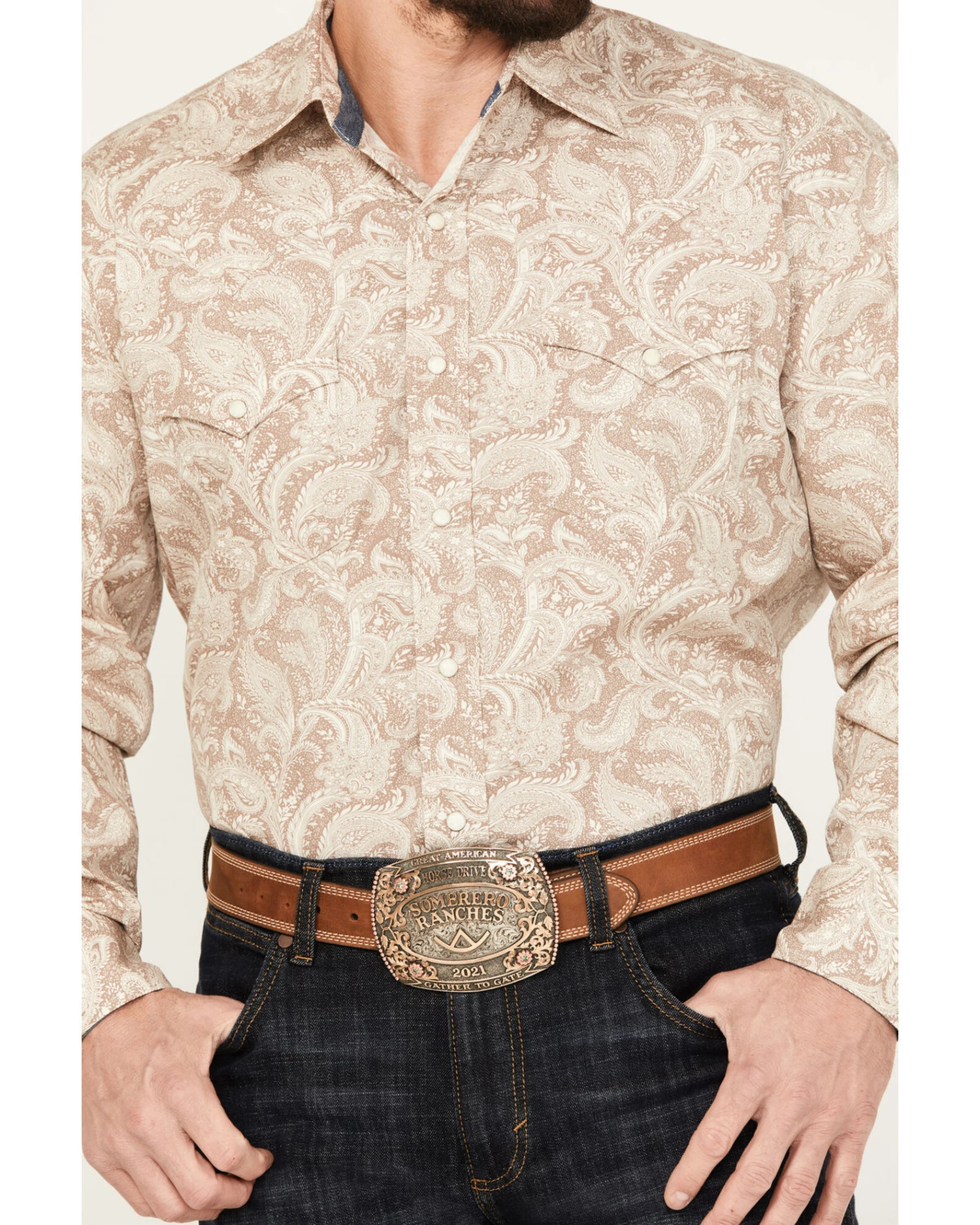 Stetson Men's Paisley Long Sleeve Western Snap Shirt 5 Stetson Men's Paisley Long Sleeve Western Snap Shirt - Image 3