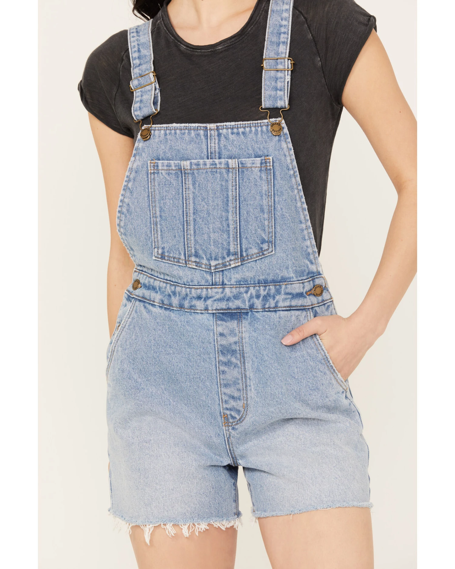 Rolla's Women's Medium Wash Original Denim Shortalls 5 Rolla's Women's Medium Wash Original Denim Shortalls - Image 3