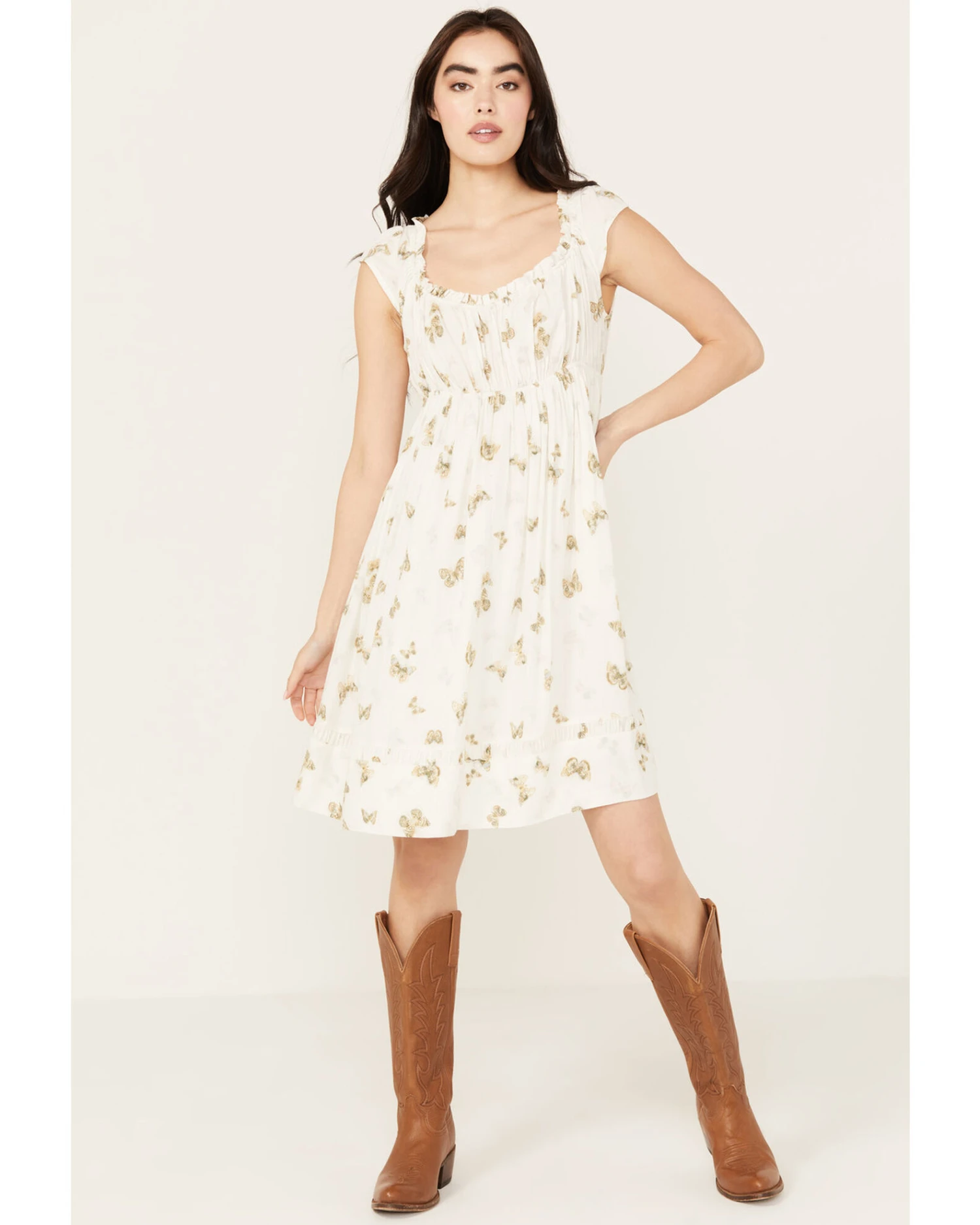 Cleo + Wolf Women's Butterfly Print A-Line Dress 3 Cleo + Wolf Women's Butterfly Print A-Line Dress