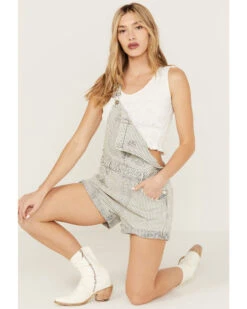Free People Women's Light Wash Denim Novelty Ziggy Shortalls
