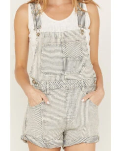 Free People Women's Light Wash Denim Novelty Ziggy Shortalls -Wrangle Clothing Shop 2000387996 412 P3