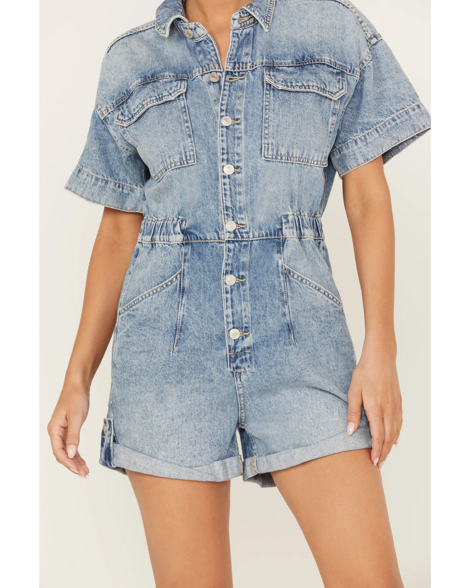 Free People Women's Marci Denim Shortall 5 Free People Women's Marci Denim Shortall - Image 3
