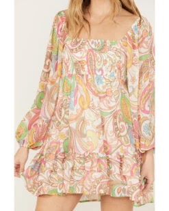 Flying Tomato Women's Paisley Print Ruffle Mini Dress -Wrangle Clothing Shop 2000388708 900 P3