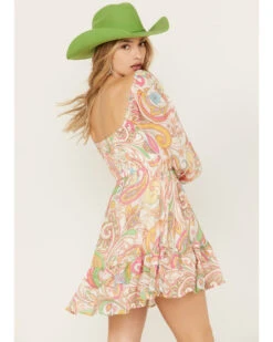 Flying Tomato Women's Paisley Print Ruffle Mini Dress -Wrangle Clothing Shop 2000388708 900 P4