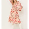 Flying Tomato Women's Floral Print Long Sleeve Midi Dress -Wrangle Clothing Shop 2000388710 650 P1