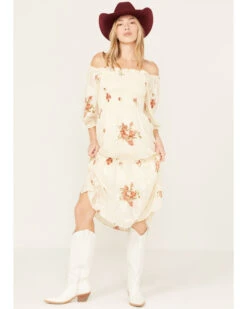 Wild Moss Women's Jacquard Smocked Front Dress