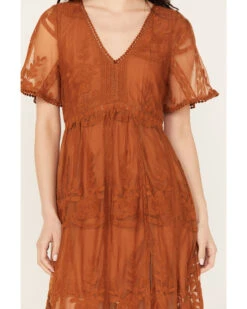 Shyanne Women's Floral Lace Split Leg Maxi Dress 8 Shyanne Women's Floral Lace Split Leg Maxi Dress -Wrangle Clothing Shop 2000389089 200 P3